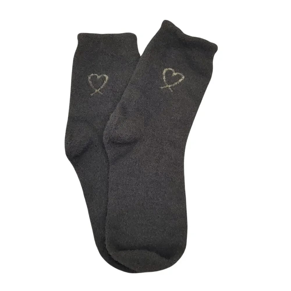 Jilly Warm Fuzzy Heart Socks 6 Pair Lot 6-11 Thick Plush Cozy Different Colors